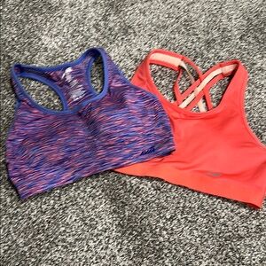 Avia Sports Bras Blue and Orange Racerback Design